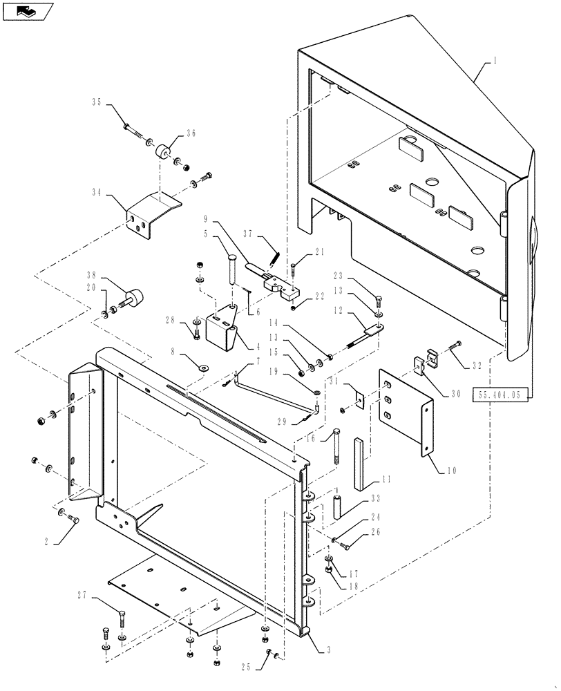 Схема запчастей Case IH TITAN 3030 - (55.302.02) - BATTERY BOX AND MOUNTING (55) - ELECTRICAL SYSTEMS