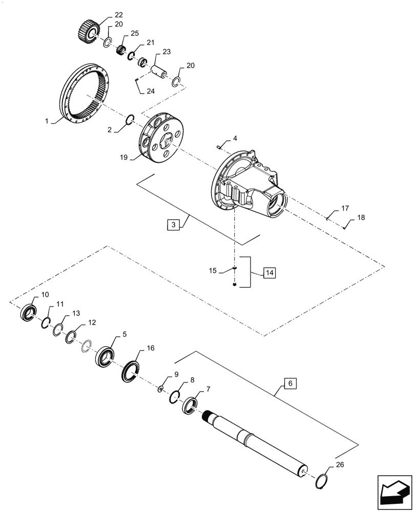 Схема запчастей Case IH STEIGER 370 - (27.120.010) - VAR - 424823, 424824 - AXLE CARRIER ASSY, 315 SERIES (27) - REAR AXLE SYSTEM