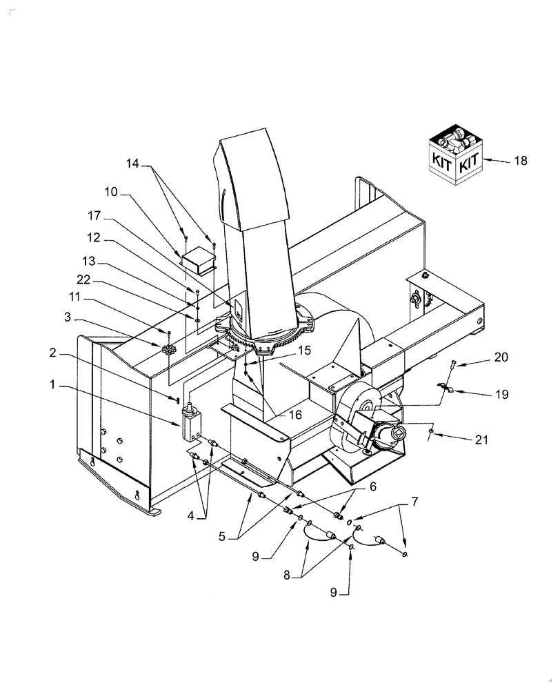 Схема запчастей Case IH 717151046 - (115) - HYDRAULIC CHUTE ROTATION - 717172016 