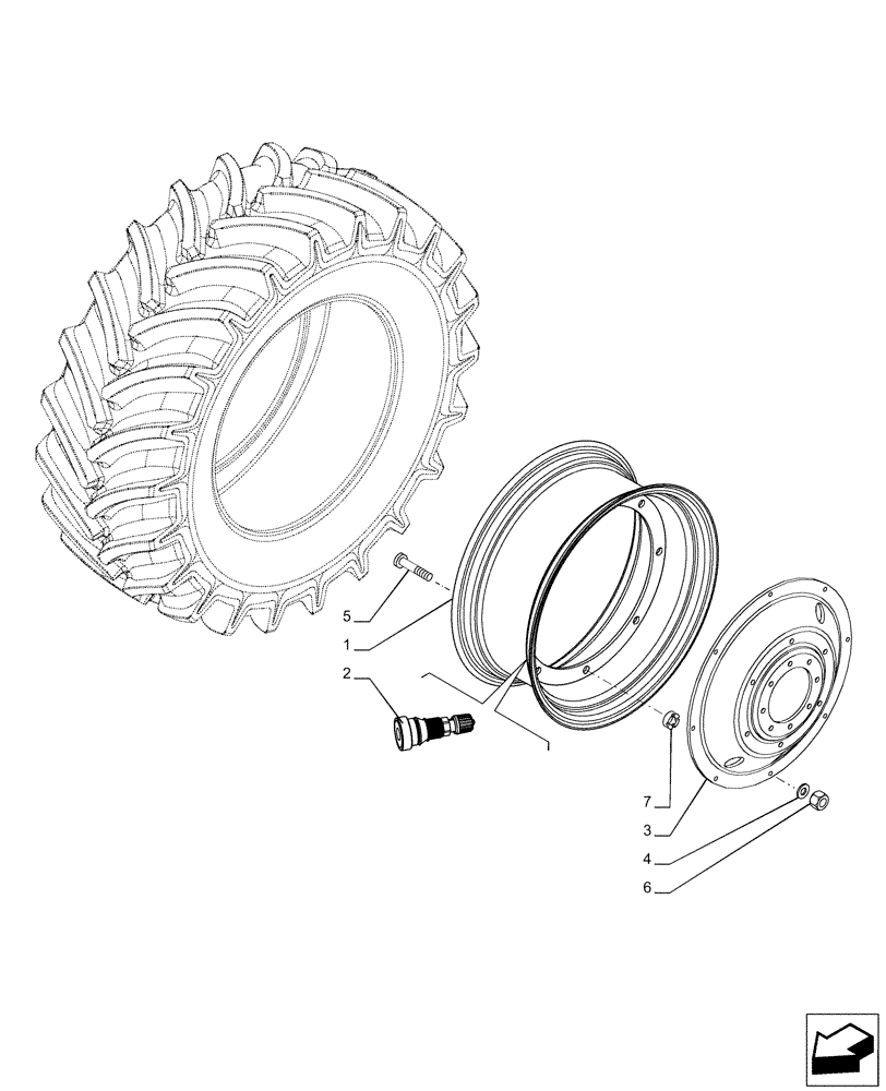 Схема запчастей Case IH PUMA 150 CVT - (44.520.AB[13]) - VAR - 8370404 - REAR, WHEEL (W12X46) (44) - WHEELS