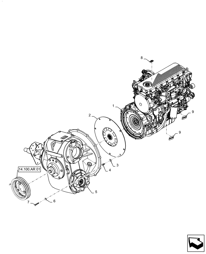 Схема запчастей Case IH 6140 - (18.112.AC[02]) - DAMPER, FLYWHEEL, PTO ASSY, ENGINE (18) - CLUTCH