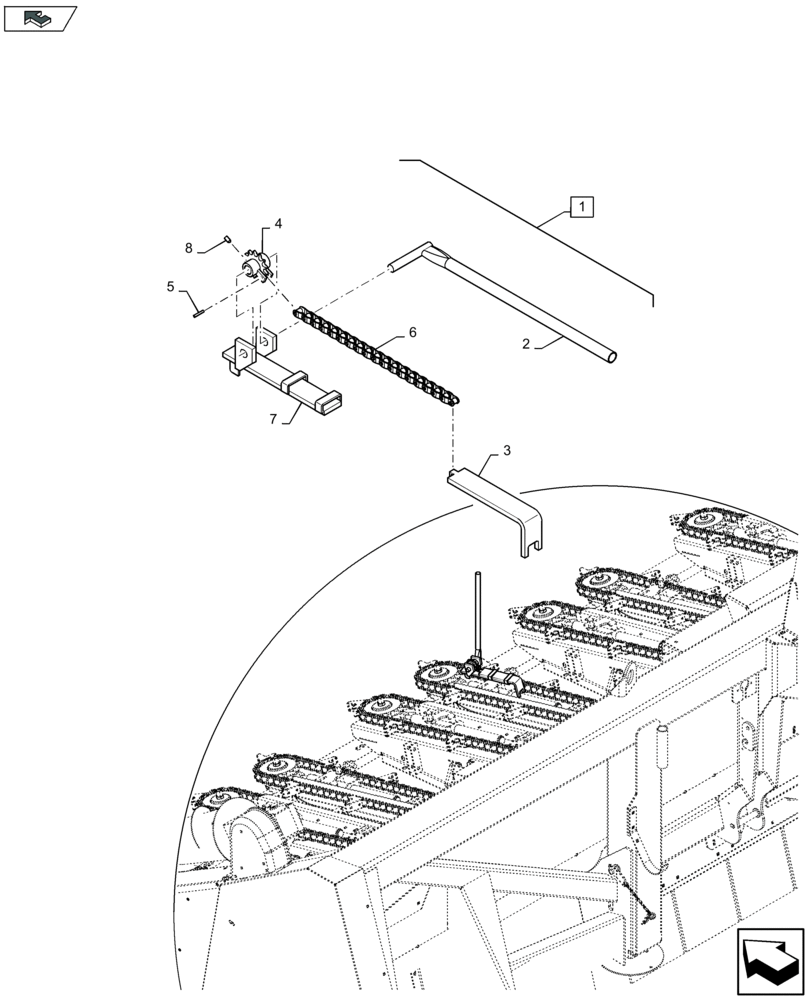 Схема запчастей Case IH 4408F-30 - (58.210.110) - CHAIN REMOVAL TOOL (58) - ATTACHMENTS/HEADERS