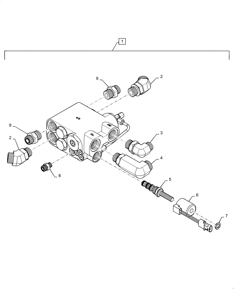 Схема запчастей Case IH 6140 - (35.359.AB[04]) - HYDRAULIC VALVE, REAR AXLE ASSY, SINGLE SPEED, 2-SPEED (35) - HYDRAULIC SYSTEMS