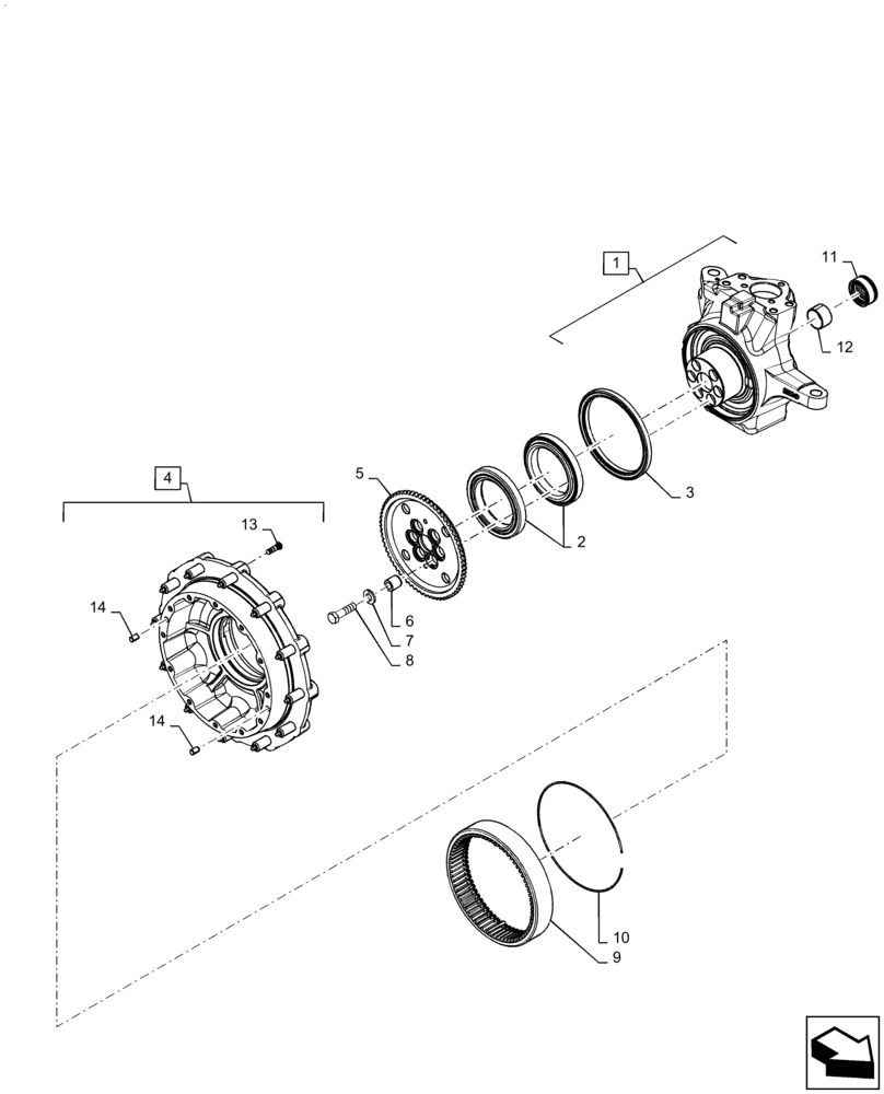 Схема запчастей Case IH MAGNUM 210 - (25.108.08) - FRONT AXLE, KNUCKLE ASSY., RH - MFD 12-BOLT CLASS 4 AXLE (25) - FRONT AXLE SYSTEM