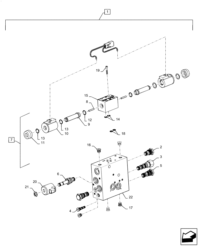 Схема запчастей Case IH 6140 - (41.432.AE) - VALVE, AUXILIARY STEERING (41) - STEERING