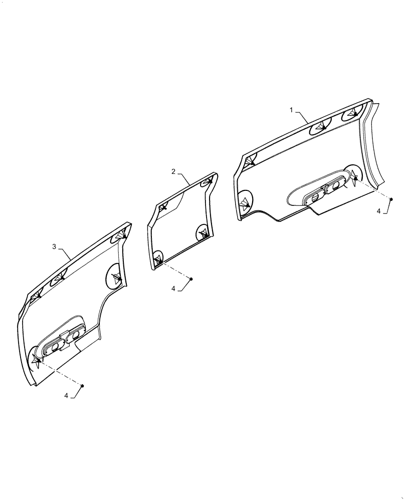 Схема запчастей Case IH 5130 - (90.105.CL) - TRIM PANEL, REAR (90) - PLATFORM, CAB, BODYWORK AND DECALS