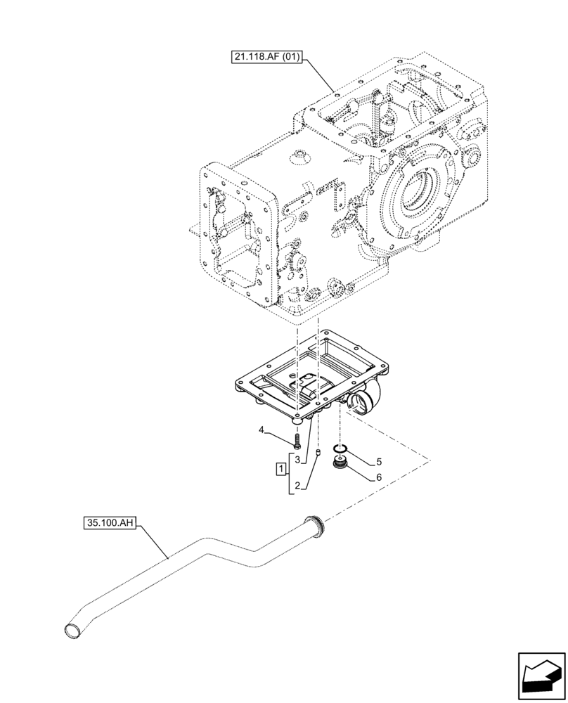 Схема запчастей Case IH FARMALL 105C - (21.200.AA[01]) - VAR - 330581 - DROP BOX, W/O CAB (21) - TRANSMISSION