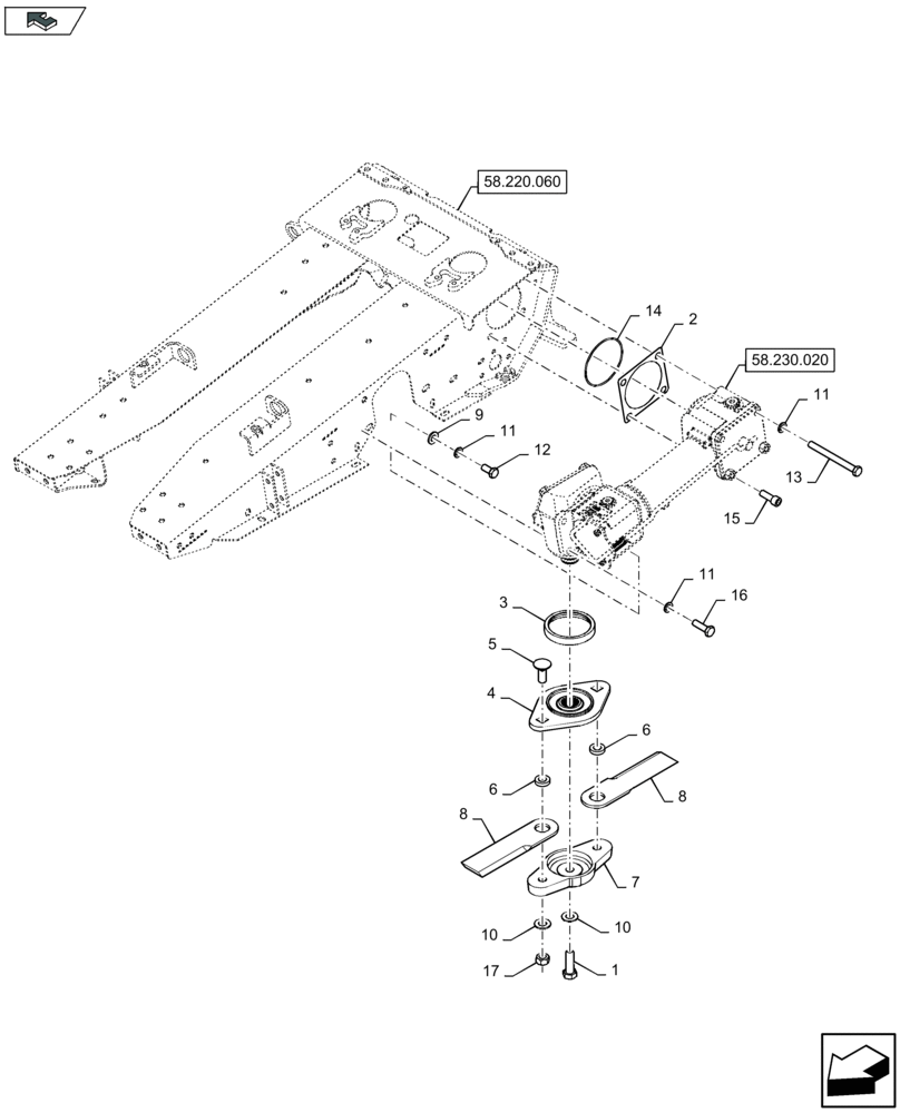 Схема запчастей Case IH 4412F-30 - (58.230.010) - STALK CHOPPER (58) - ATTACHMENTS/HEADERS