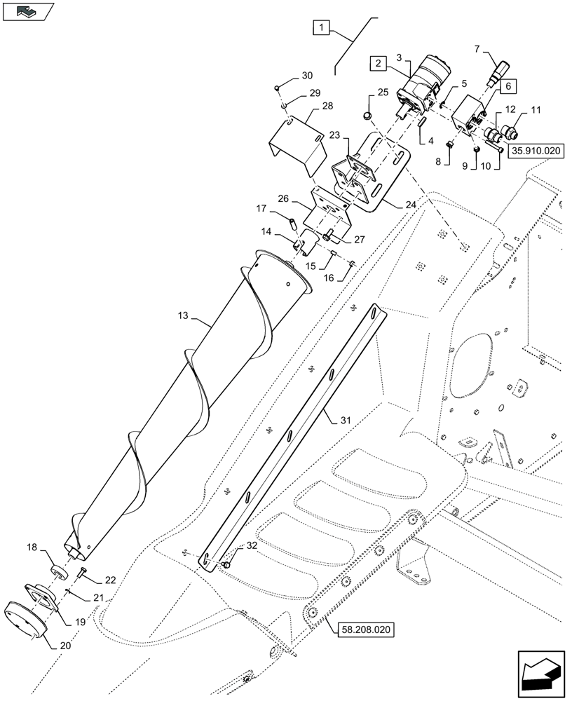 Схема запчастей Case IH 4408F-30 - (35.910.010) - HYDRAULIC SIDE DIVIDERS WITH EATON MOTOR ONLY - LH & RH (35) - HYDRAULIC SYSTEMS