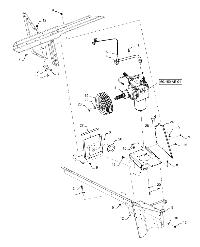 Схема запчастей Case IH 6130 - (60.150.AU[01]) - DRIVER, GEARBOX, FEEDER (60) - PRODUCT FEEDING