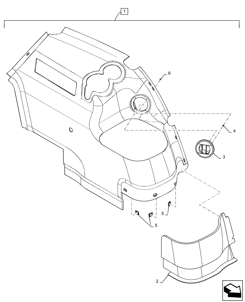 Схема запчастей Case IH PATRIOT 3340 - (90.160.AM[02]) - LEFT SIDE FENDER TRIM PANEL (90) - PLATFORM, CAB, BODYWORK AND DECALS