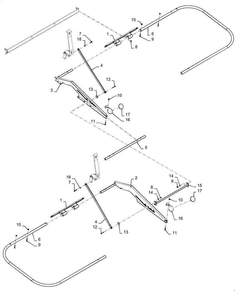 Схема запчастей Case IH 6130 - (73.430.AA[05]) - SPREADER HOOPS, EU ONLY OPTION (73) - RESIDUE HANDLING