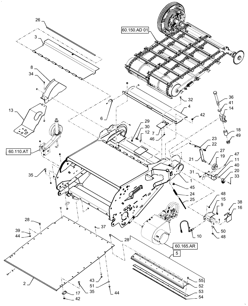 Схема запчастей Case IH 6140 - (60.110.AD[01]) - VAR - 425081, 425082, 425083 - FEEDER, STANDARD (60) - PRODUCT FEEDING