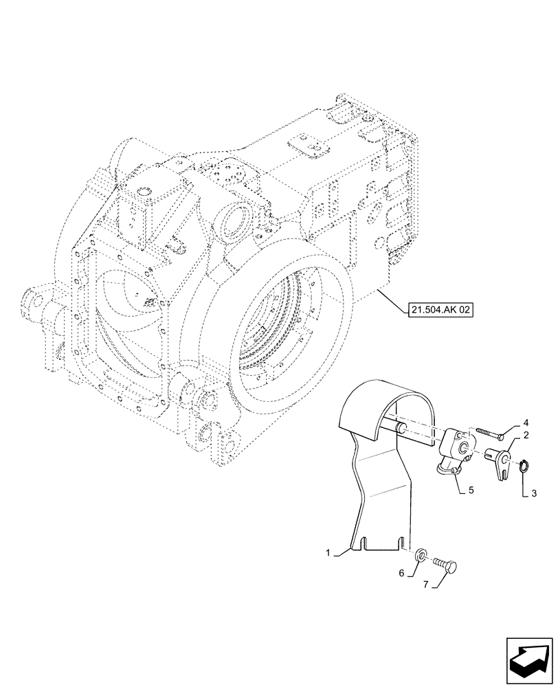 Схема запчастей Case IH MAGNUM 200 - (55.130.AS[01]) - VAR- 420104, 420105 - ROCKSHAFT POSITION SENSOR - CVT & PST (55) - ELECTRICAL SYSTEMS