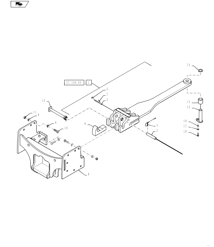 Схема запчастей Case IH STEIGER 450 - (37.100.04) - DRAWBAR - ASSY - SCRAPER QUICK HITCH - STEIGER 450 (37) - HITCHES, DRAWBARS & IMPLEMENT COUPLINGS