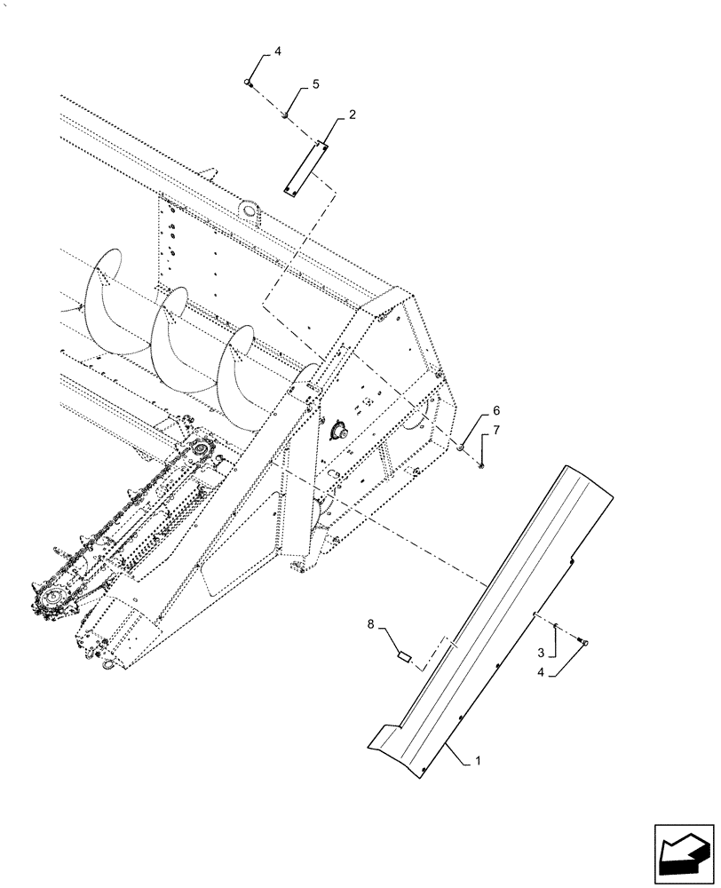 Схема запчастей Case IH 5506-55 - (58.208.AA[06]) - HOOD ASSY, DIVIDER, SUPPORT, RH (58) - ATTACHMENTS/HEADERS