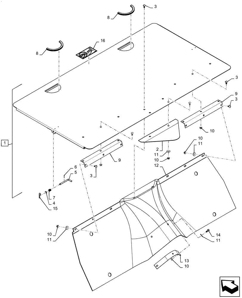 Схема запчастей Case IH 5140 - (73.430.AA[02]) - DISC SPREADER SHEET (73) - RESIDUE HANDLING