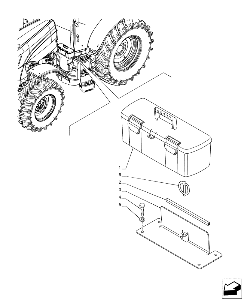 Схема запчастей Case IH PUMA 165 - (88.100.AH) - VAR - 391130 - TOOL BOX (88) - ACCESSORIES