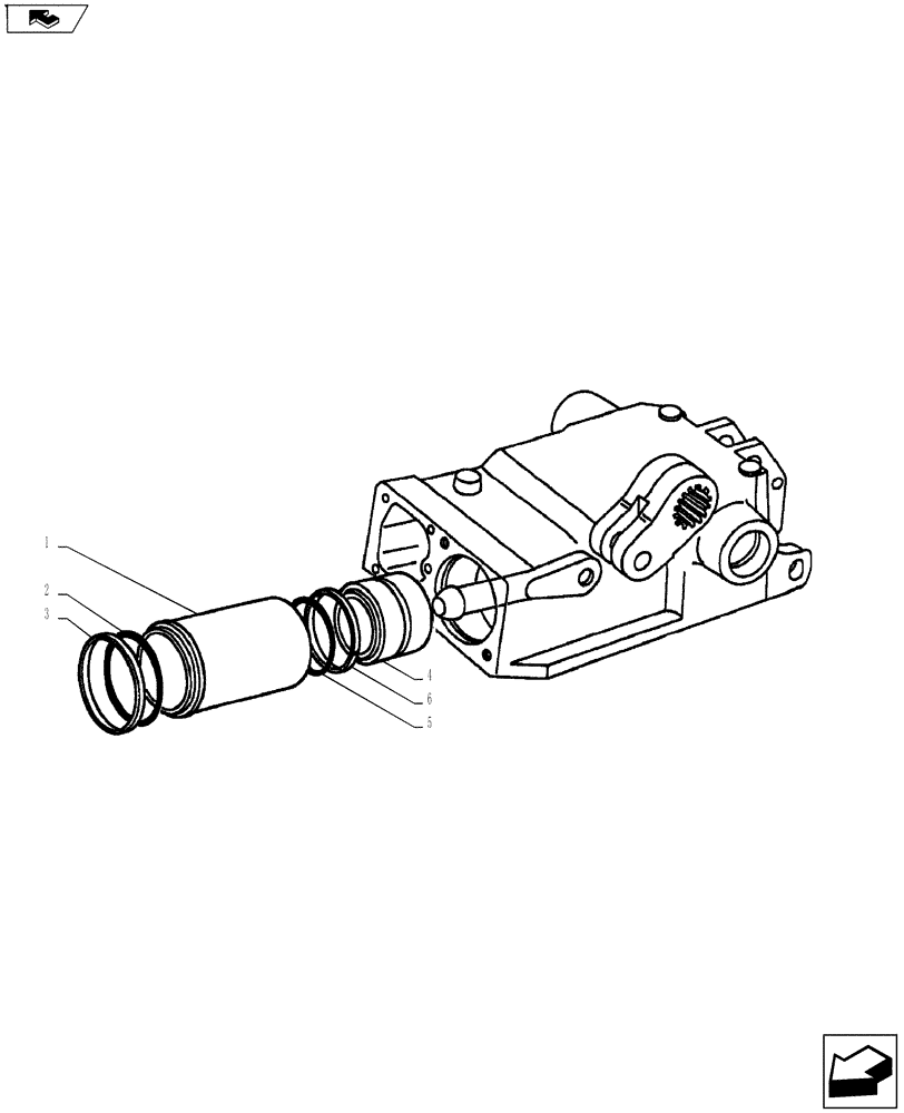 Схема запчастей Case IH FARMALL 75A - (35.110.02) - LIFT HOUSING - CYLINDER AND PISTON (35) - HYDRAULIC SYSTEMS