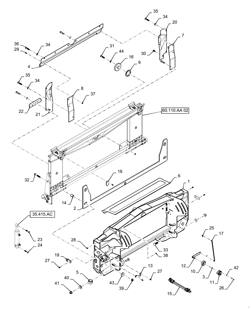 Схема запчастей Case IH 5140 - (60.110.AA[01]) - ADAPTER, FEEDER (60) - PRODUCT FEEDING