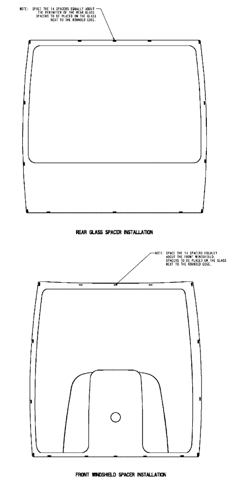 Схема запчастей Case IH SPX4410 - (02-008[03]) - GLASS MOUNTING GROUP Cab Exterior