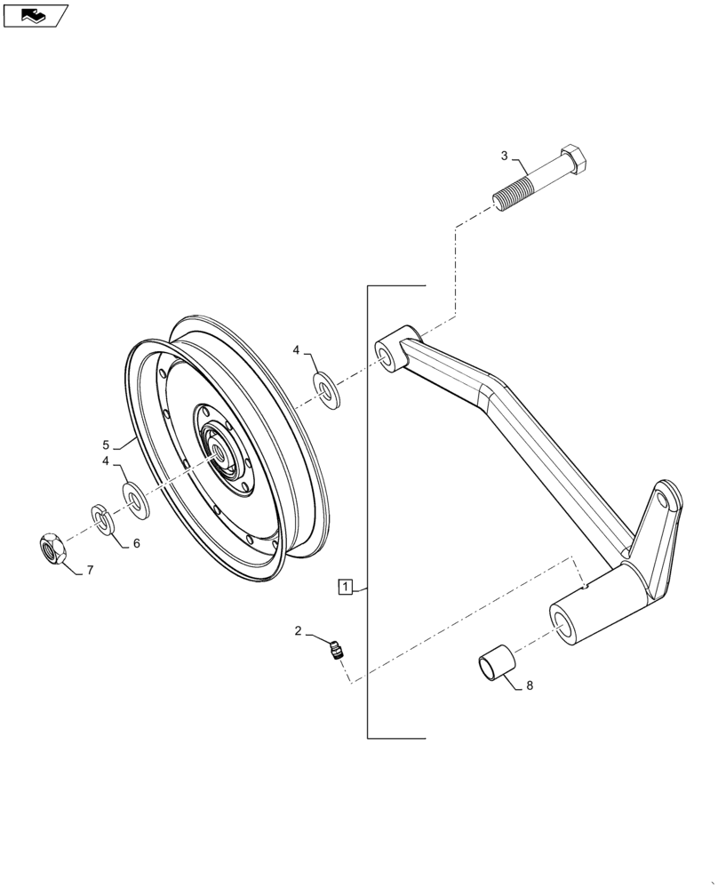 Схема запчастей Case IH 6140 - (74.136.AC[02]) - IDLER, DRIVE, FAN (74) - CLEANING