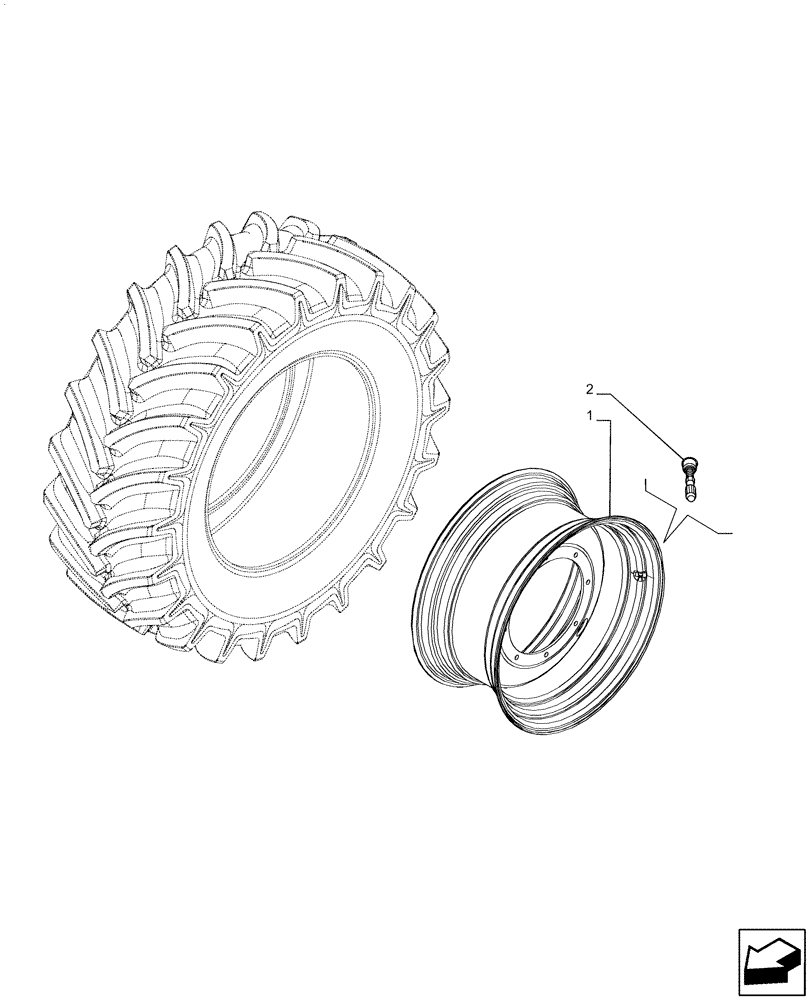 Схема запчастей Case IH PUMA 150 - (44.511.AE[19]) - VAR - 8858401 - FRONT, WHEEL (W16X28) (44) - WHEELS