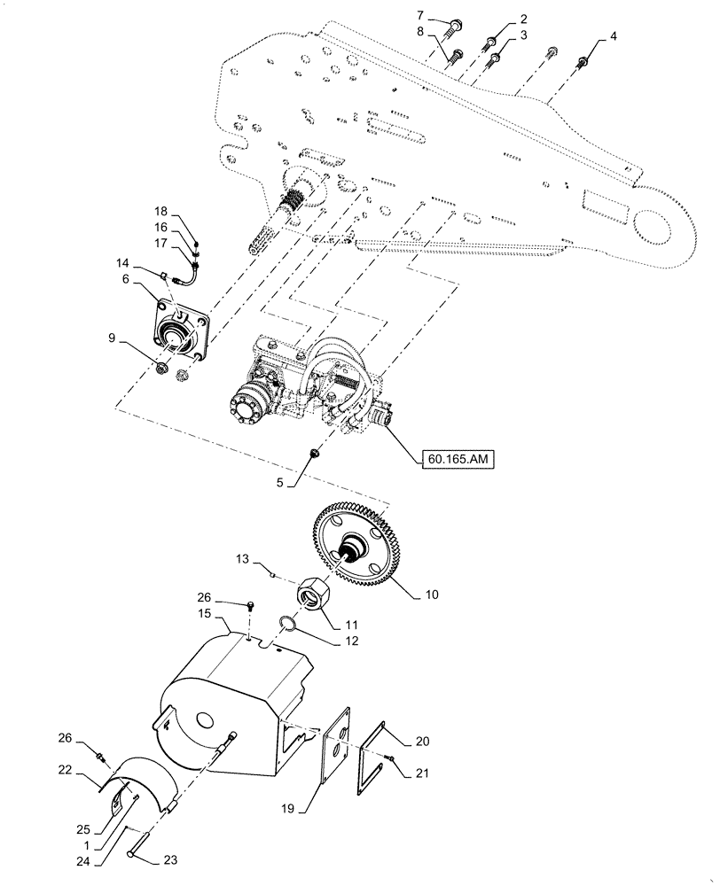 Схема запчастей Case IH 7140 - (60.165.AR) - FEEDER, REVERSER (60) - PRODUCT FEEDING