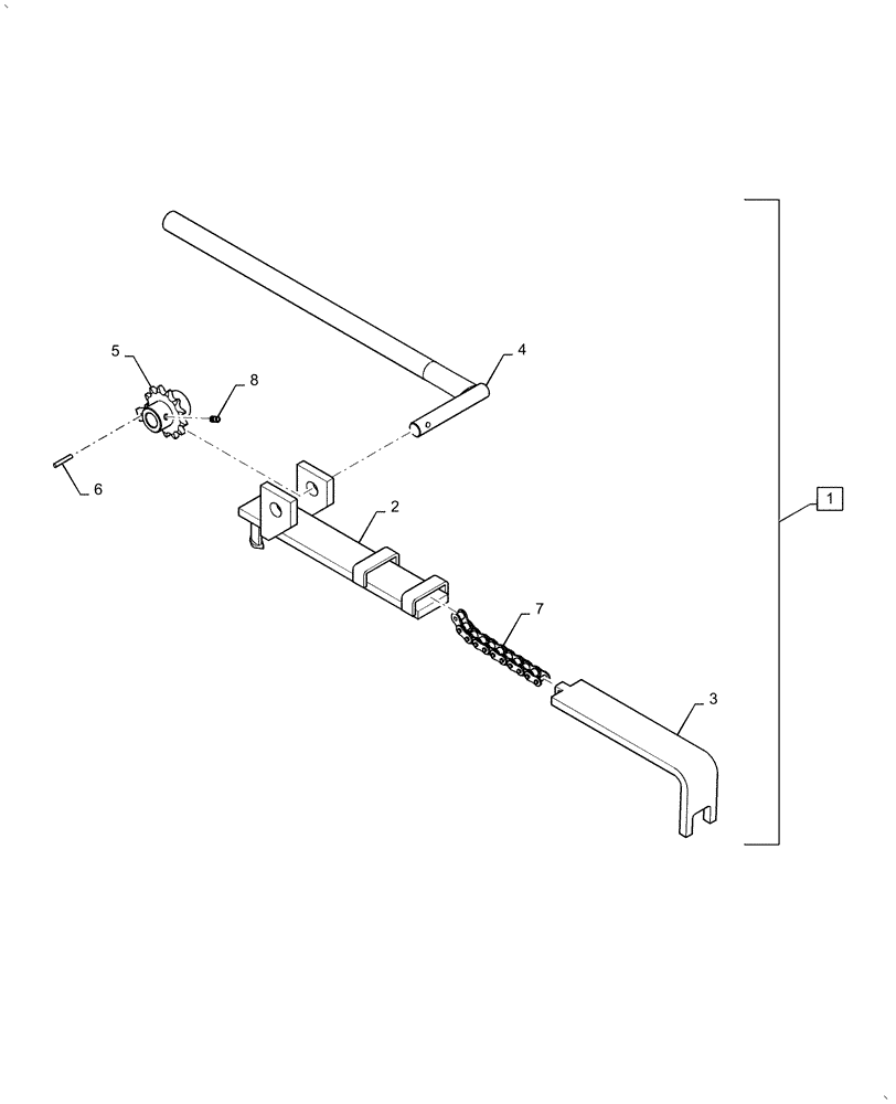 Схема запчастей Case IH 5505-65 - (58.414.AH[01]) - TOOL ASSY, GATHERING CHAIN (58) - ATTACHMENTS/HEADERS