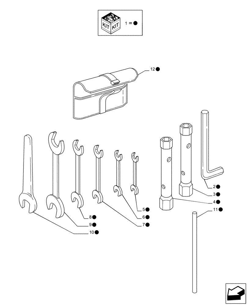 Схема запчастей Case IH PUMA 185 CVT - (88.100.AG) - BAG W/TOOL KIT (88) - ACCESSORIES