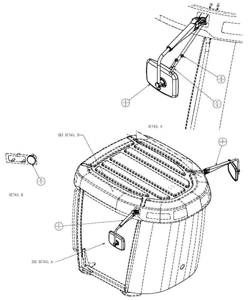 Схема запчастей Case IH SPX4410 - (11-056) - MIRROR ASSEMBLY, MANUAL Options