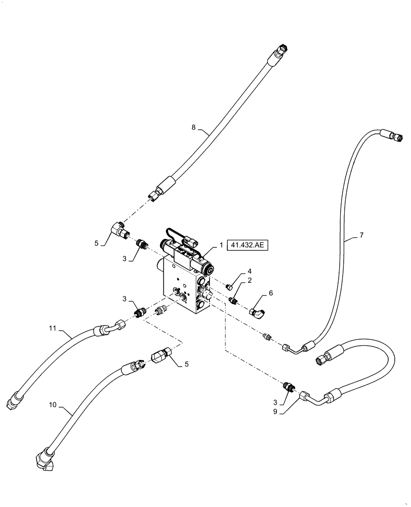 Схема запчастей Case IH 5140 - (41.432.AC) - HYDRAULIC SYSTEM, STEERING VALVE (41) - STEERING