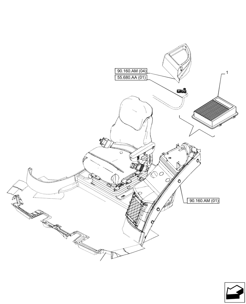 Схема запчастей Case IH PUMA 240 CVT - (55.680.AN) - VAR - 337469, 758273 - AUTOGUIDANCE SYSTEM, CONTROLLER (55) - ELECTRICAL SYSTEMS