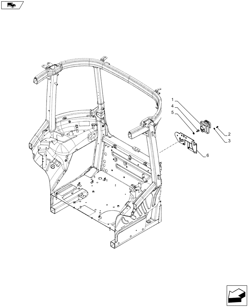 Схема запчастей Case IH FARMALL 105U - (55.510.BM[06]) - VAR - 332692, 743722 - ISOBUS SOCKET, REAR (55) - ELECTRICAL SYSTEMS