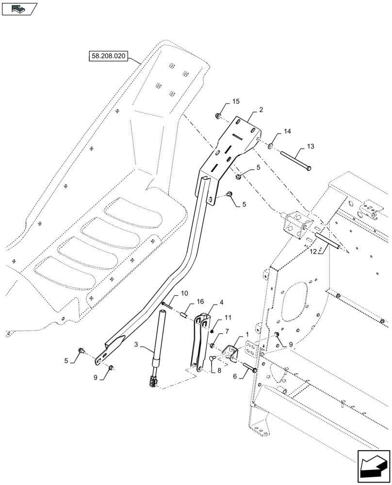 Схема запчастей Case IH 4408F-30 - (58.208.010) - SHIELS MOUNTING - LH & RH (58) - ATTACHMENTS/HEADERS