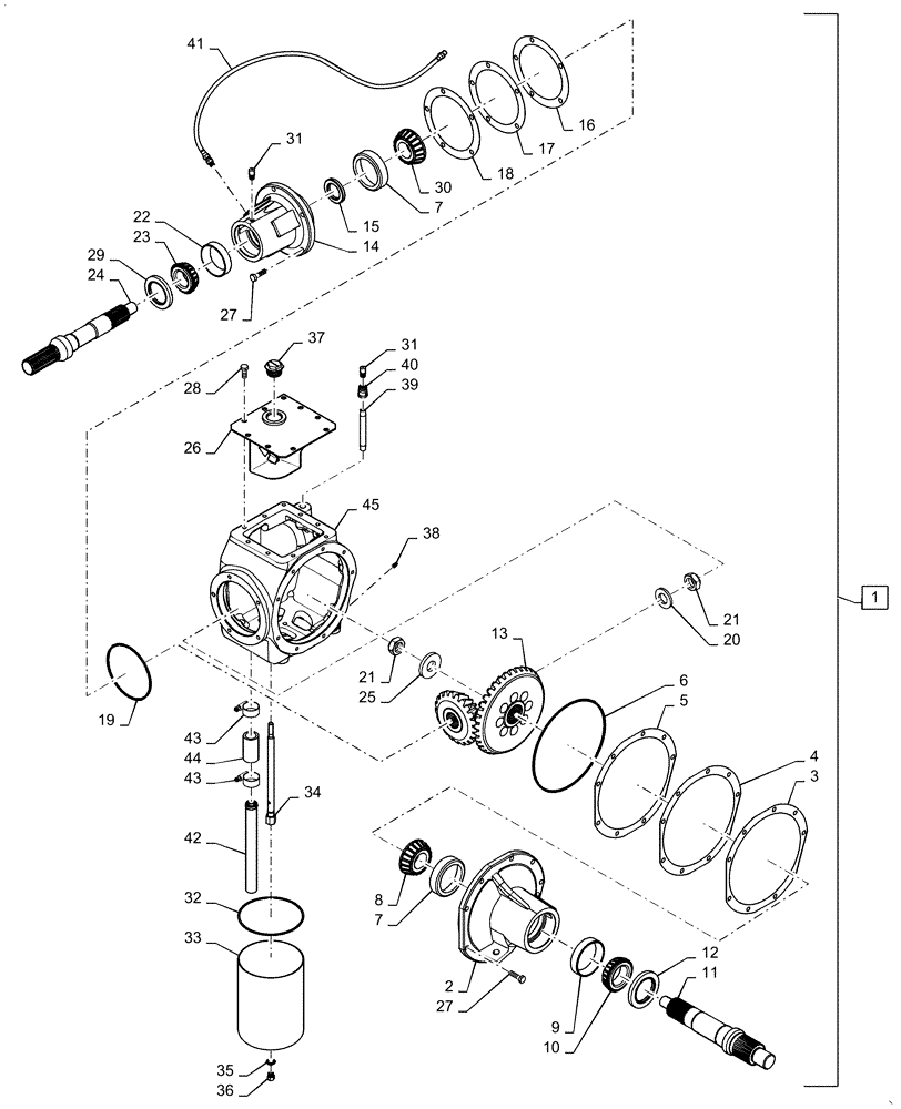 Схема запчастей Case IH 6140 - (60.150.AE[02]) - GEARBOX, FEEDER, DRIVE UNIT (60) - PRODUCT FEEDING