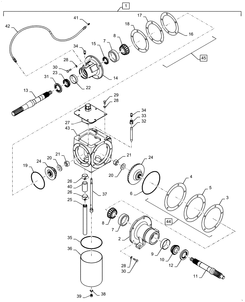 Схема запчастей Case IH 5130 - (60.150.AE[01]) - GEARBOX, FEEDER, DRIVE UNIT (60) - PRODUCT FEEDING