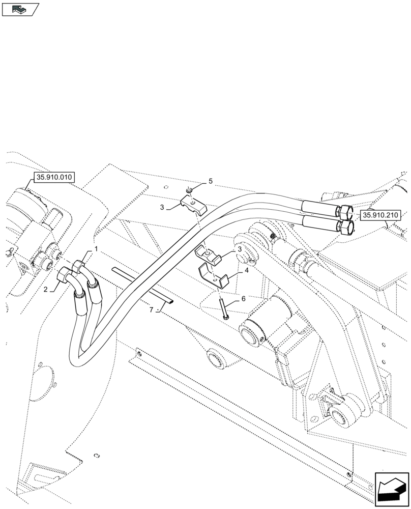 Схема запчастей Case IH 4412F-30 - (35.910.030) - HYDRAULIC SIDE DIVIDER HOSES (35) - HYDRAULIC SYSTEMS