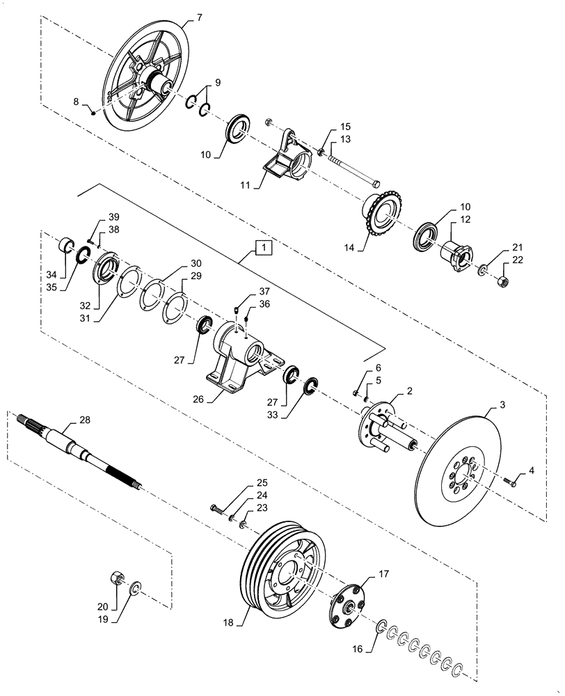 Схема запчастей Case IH 6130 - (72.350.AI[02]) - SEPARATOR JACKSHAFT HOUSING W/ PULLEY (72) - SEPARATION