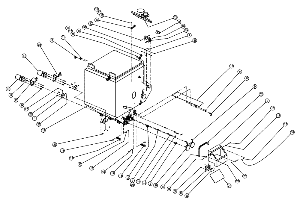 Схема запчастей Case IH 438 - (02-012) - PARTS GROUP, TRIPLE BIN, RH, 50 CU FT Bin Group