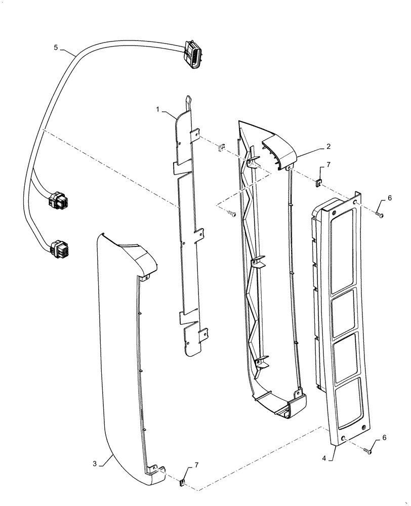 Схема запчастей Case IH 6130 - (55.520.AX[02]) - DISPLAY, CAB, POST (55) - ELECTRICAL SYSTEMS