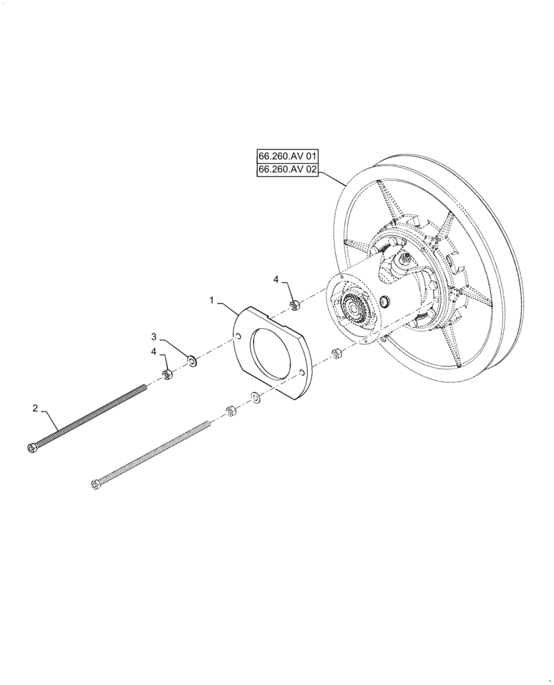 Схема запчастей Case IH 5140 - (66.260.AV[03]) - TORQUE LIMITER, PLATE (66) - THRESHING