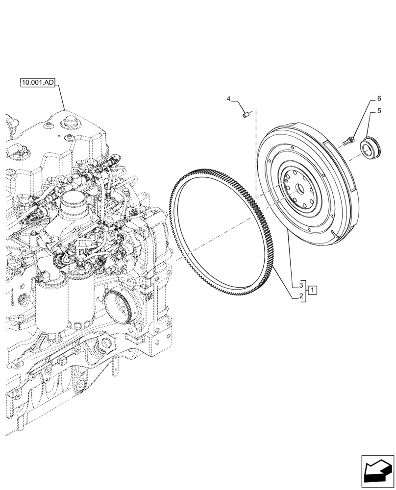 Схема запчастей Case IH PUMA 185 CVT - (10.103.AH) - VAR - 391130, 758000 - ENGINE FLYWHEEL (10) - ENGINE