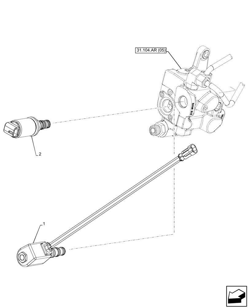 Схема запчастей Case IH FARMALL 85C - (55.048.AK[03]) - VAR - 744580, 744581, 744990 - SOLENOID VALVE, W/ ELECTROHYDRAULIC ENGAGEMENT, POWERSHUTTLE (55) - ELECTRICAL SYSTEMS