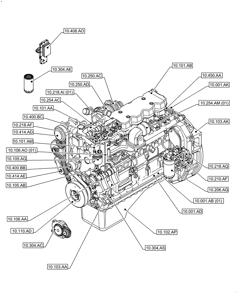 Схема запчастей Case IH F4HFE613B B006 - (00.000.10) - PICTORIAL INDEX (00) - GENERAL & PICTORIAL INDEX