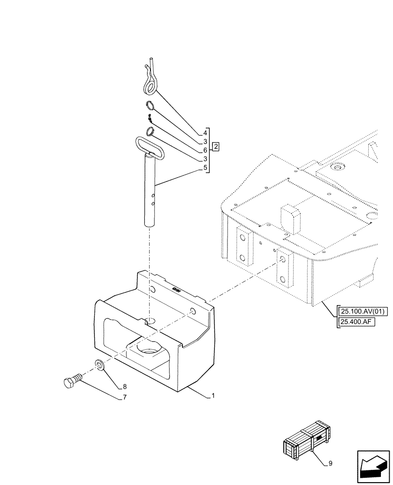 Схема запчастей Case IH FARMALL 75C - (37.106.AA[02]) - VAR - 331215 - TOW HOOK (60KG) (37) - HITCHES, DRAWBARS & IMPLEMENT COUPLINGS