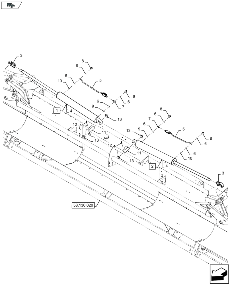 Схема запчастей Case IH 4412F-30 - (35.660.010) - HYDRAULIC FLIP-UP CYLINDER (35) - HYDRAULIC SYSTEMS