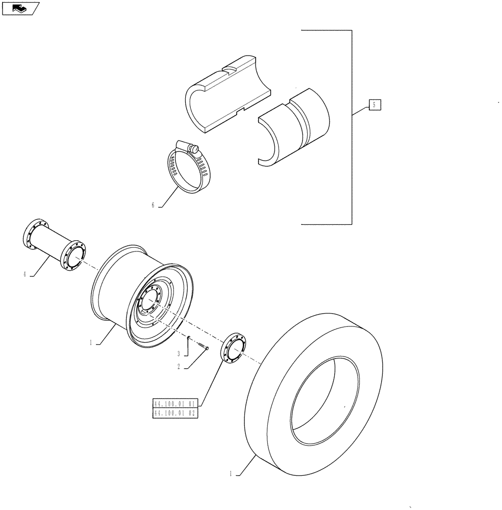 Схема запчастей Case IH STEIGER 450 - (44.511.03) - WHEEL - TRIPLE (44) - WHEELS