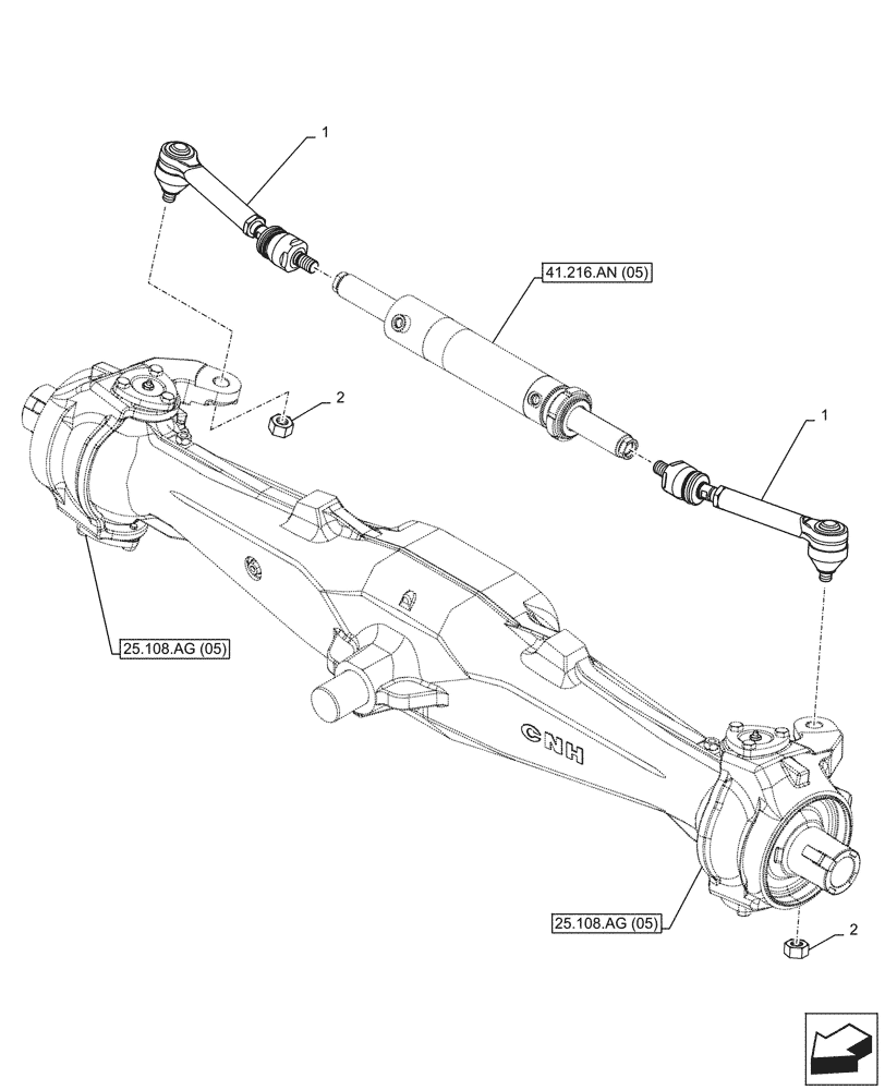 Схема запчастей Case IH FARMALL 115C - (41.106.AD[05]) - VAR - 337323 - FRONT AXLE, STEERING TIE-ROD, 4WD, HEAVY DUTY (41) - STEERING