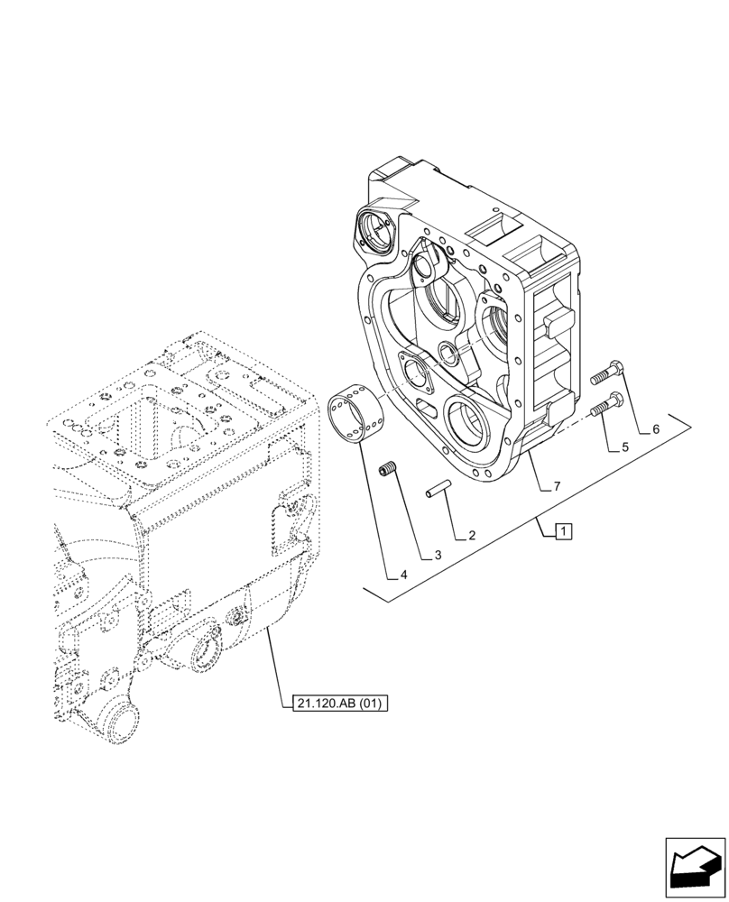 Схема запчастей Case IH PUMA 220 - (21.120.AB[03]) - VAR - 337426, 337428, 337429, 337430, 337431, 337432, 391137, 758017, 758018, 758019, 758020, 758021 - GEARBOX, POWERSHIFT (21) - TRANSMISSION